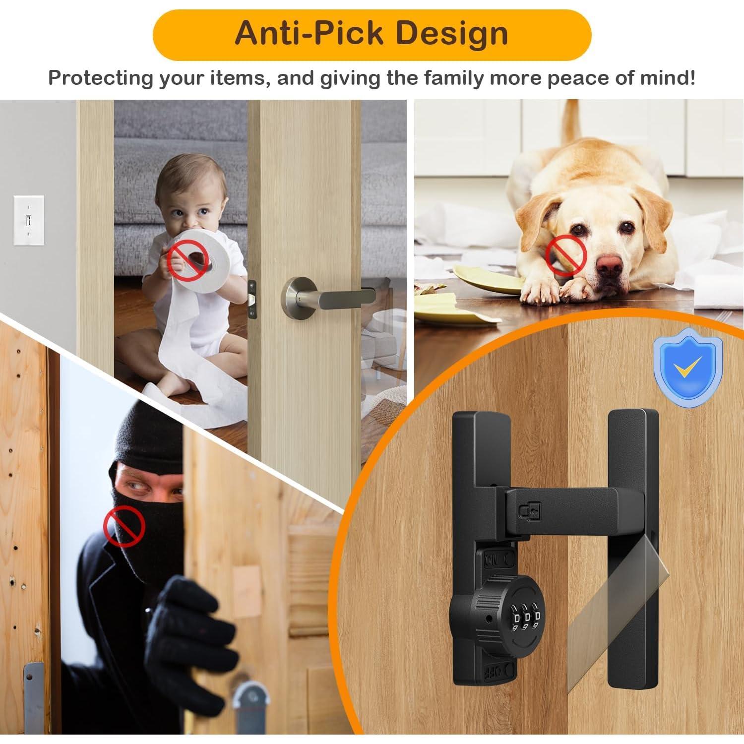 Cerradura de Puerta de Establo MSR605 Sin Llave 3 Dígitos Negra
