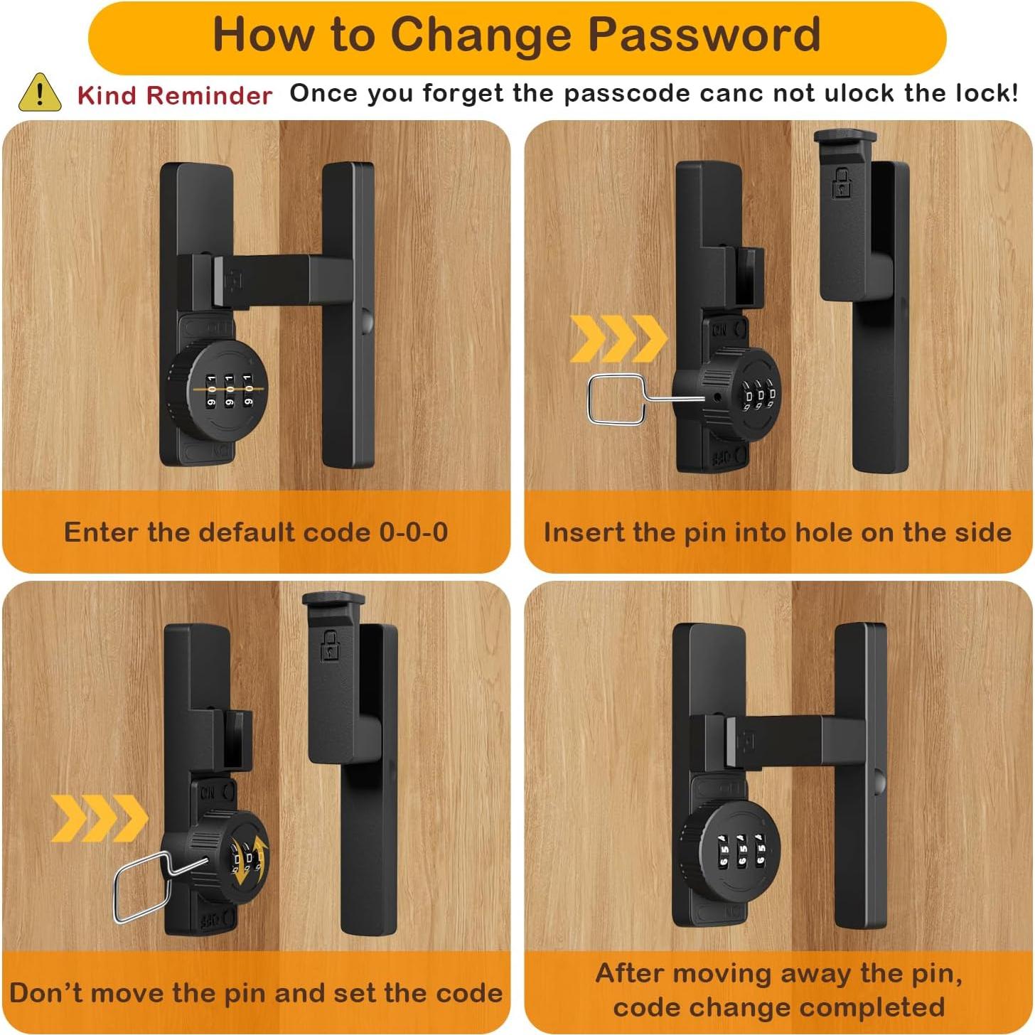 Cerradura de Puerta de Establo MSR605 Sin Llave 3 Dígitos Negra