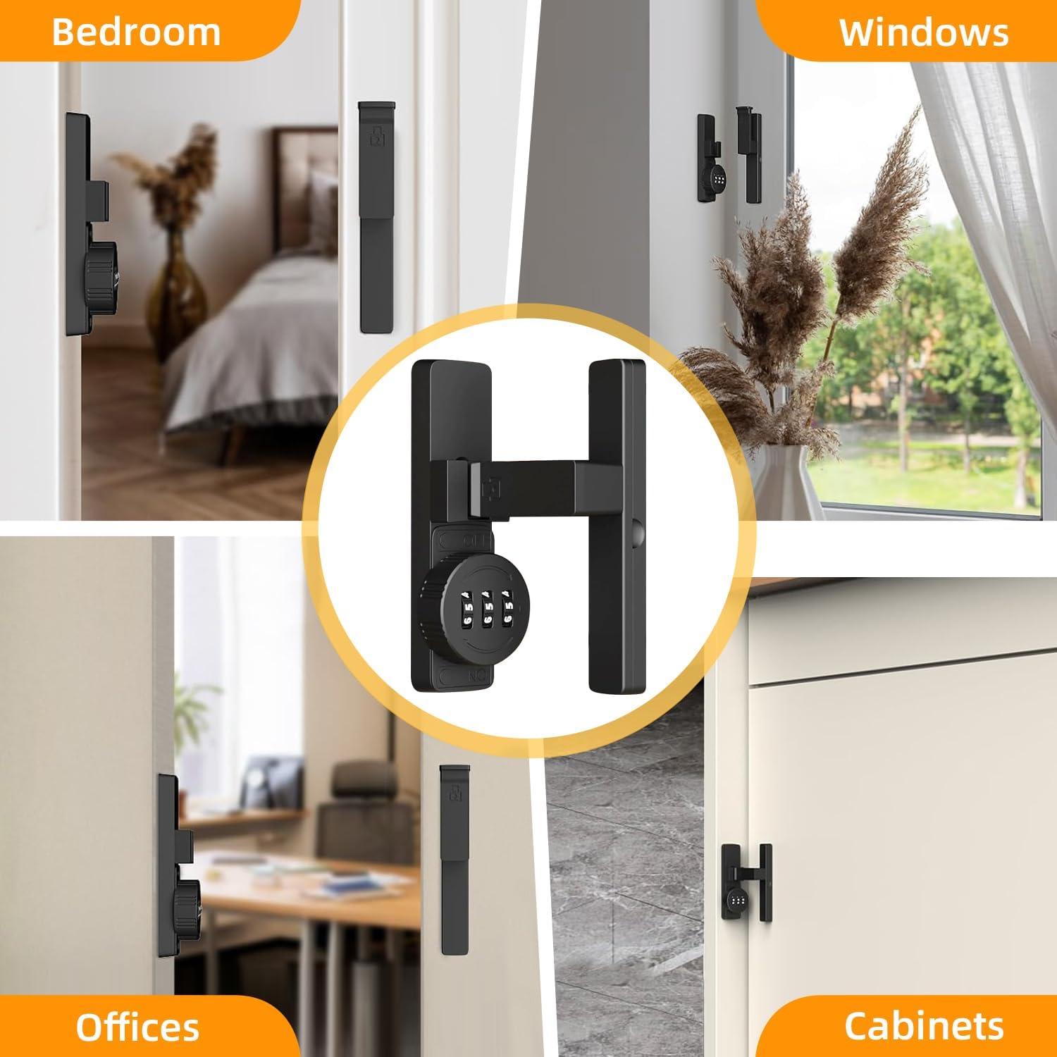 Cerradura de Puerta de Establo MSR605 Sin Llave 3 Dígitos Negra