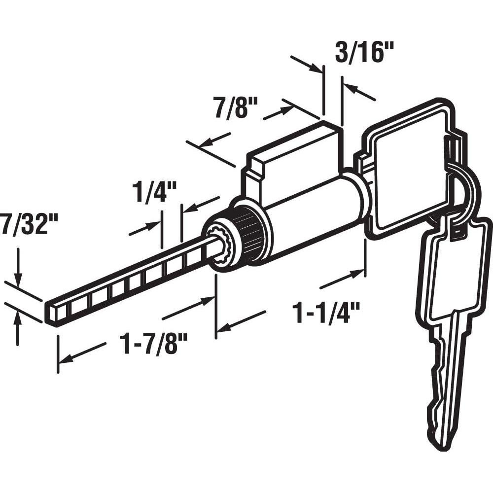 Cerradura de Cilindro para Puerta Corrediza Prime-Line E 2107, Cromada