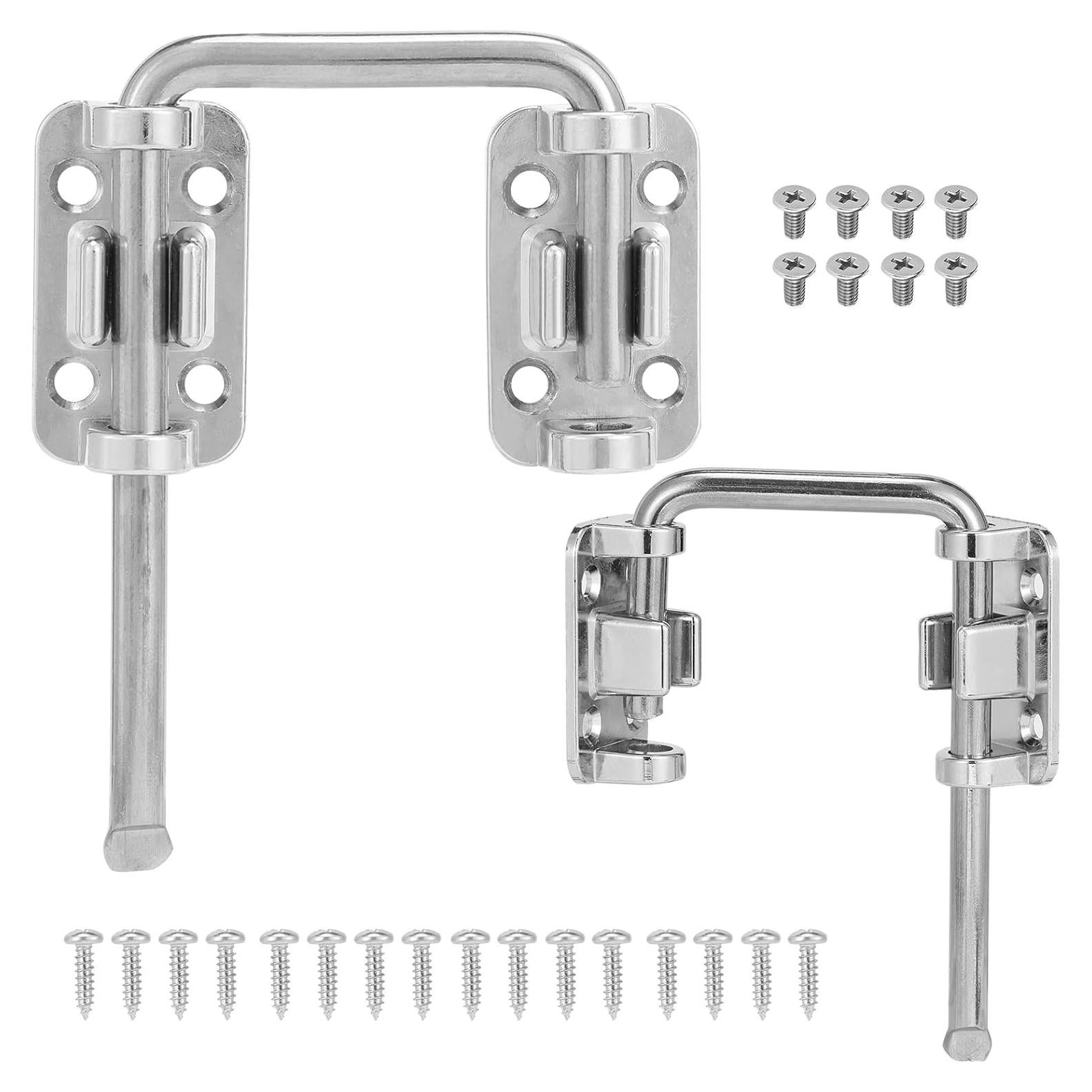 Cerradura de Puerta Corredera HBL de Acero Endurecido Plata - Paquete de 2