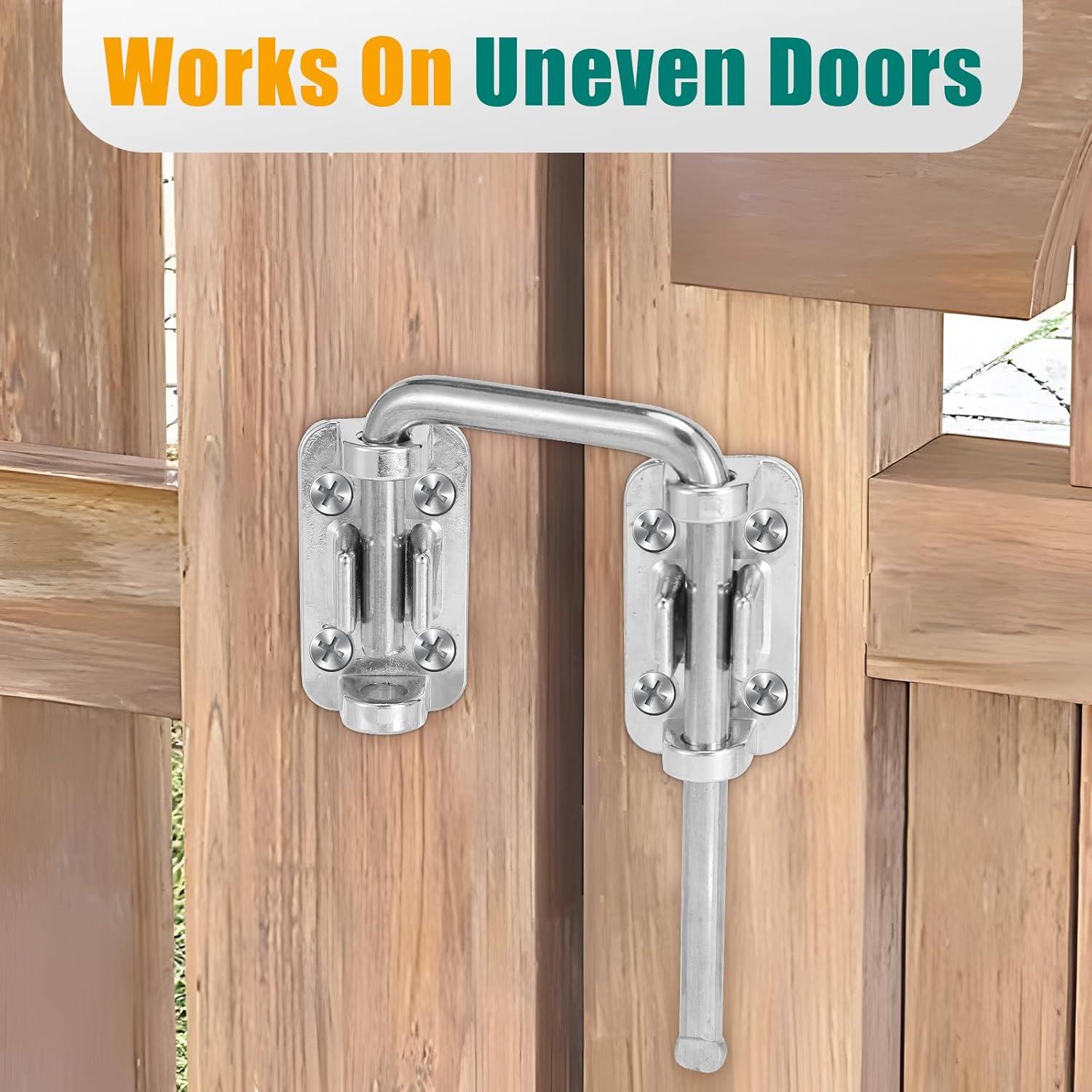 Cerradura de Puerta Corredera HBL de Acero Endurecido Plata - Paquete de 2