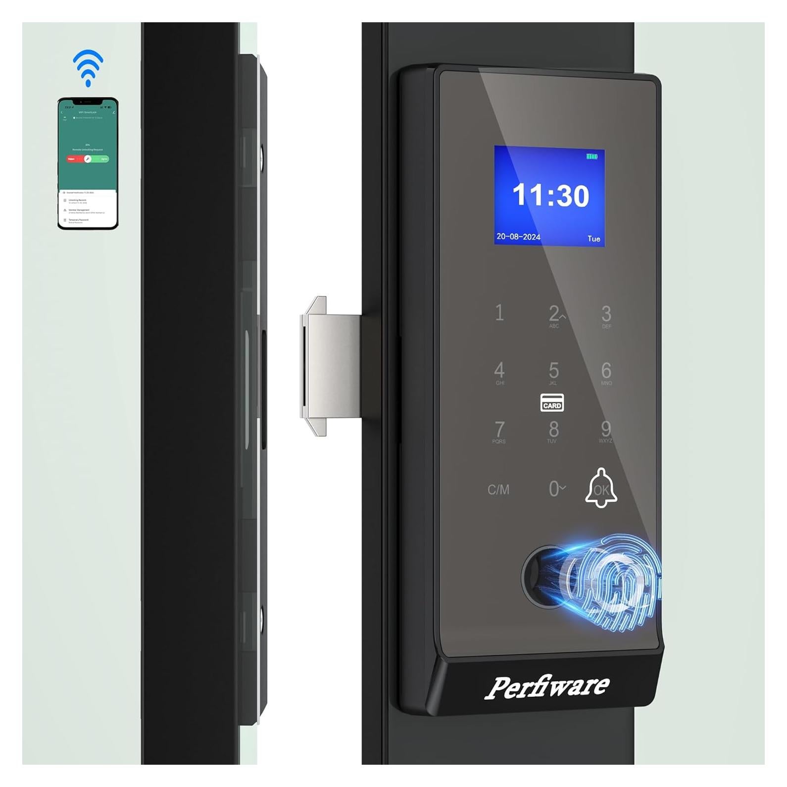 Cerradura Inteligente Biométrica Perfiware LG75TY con APP