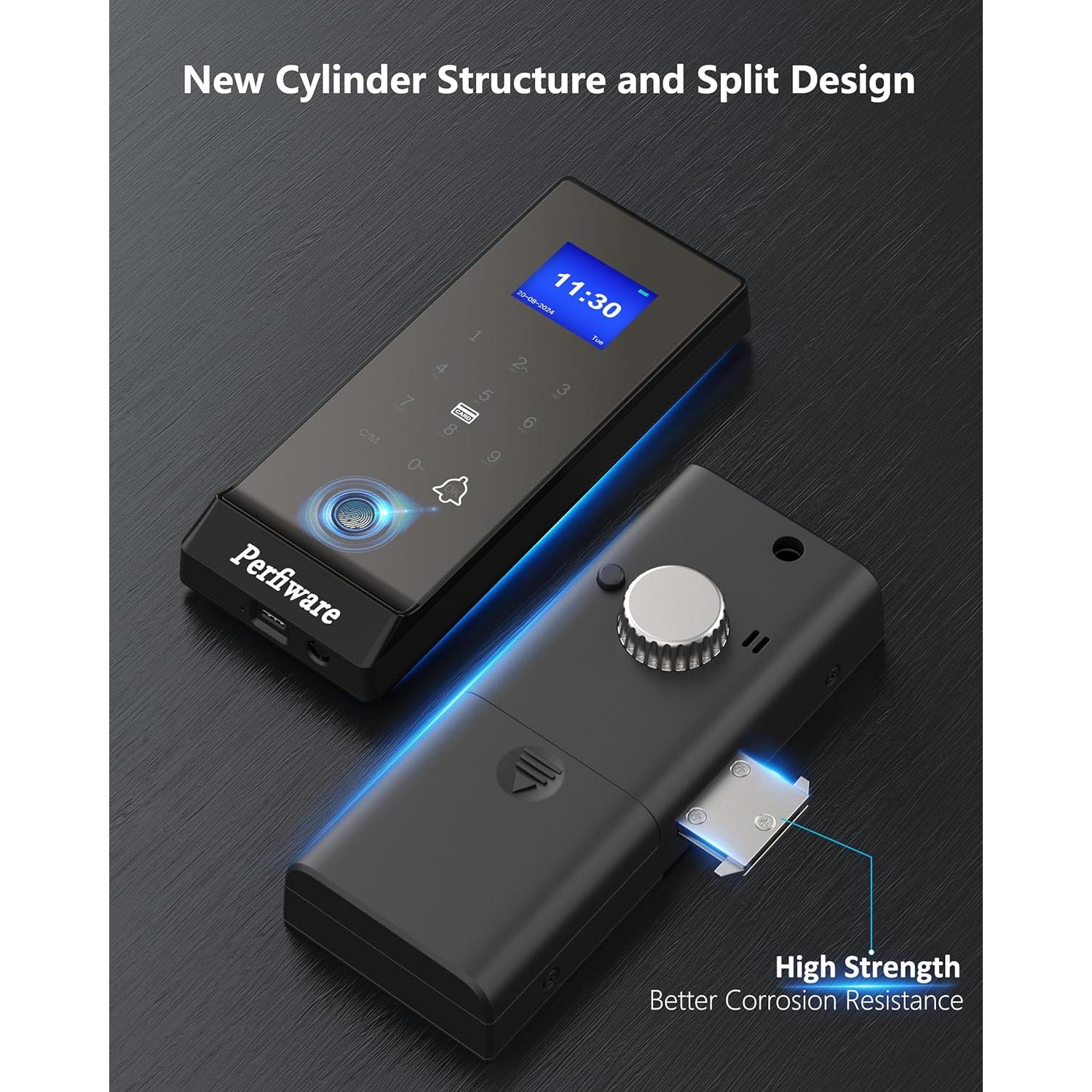 Cerradura Inteligente Biométrica Perfiware LG75TY con APP