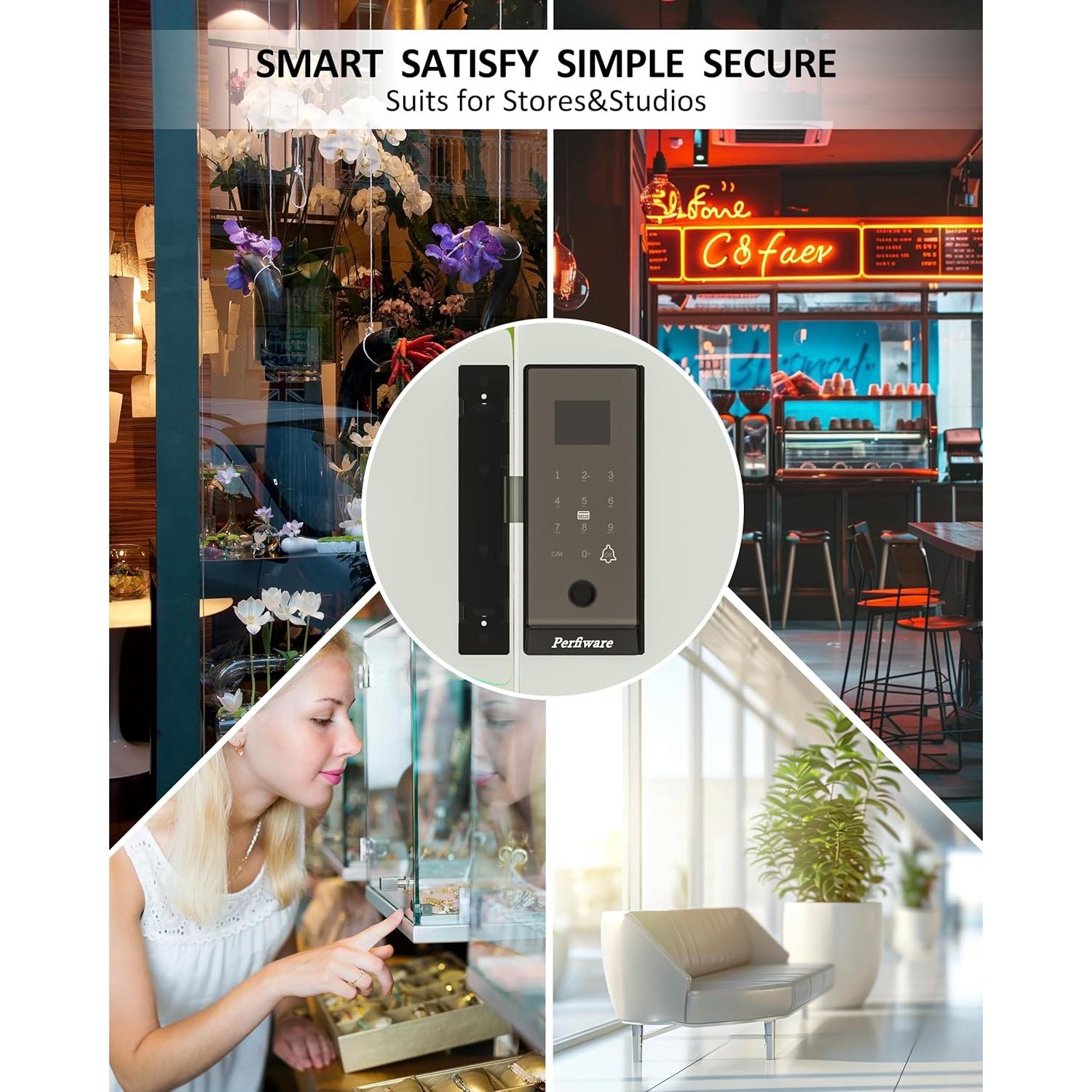 Cerradura Inteligente Biométrica Perfiware LG75TY con APP