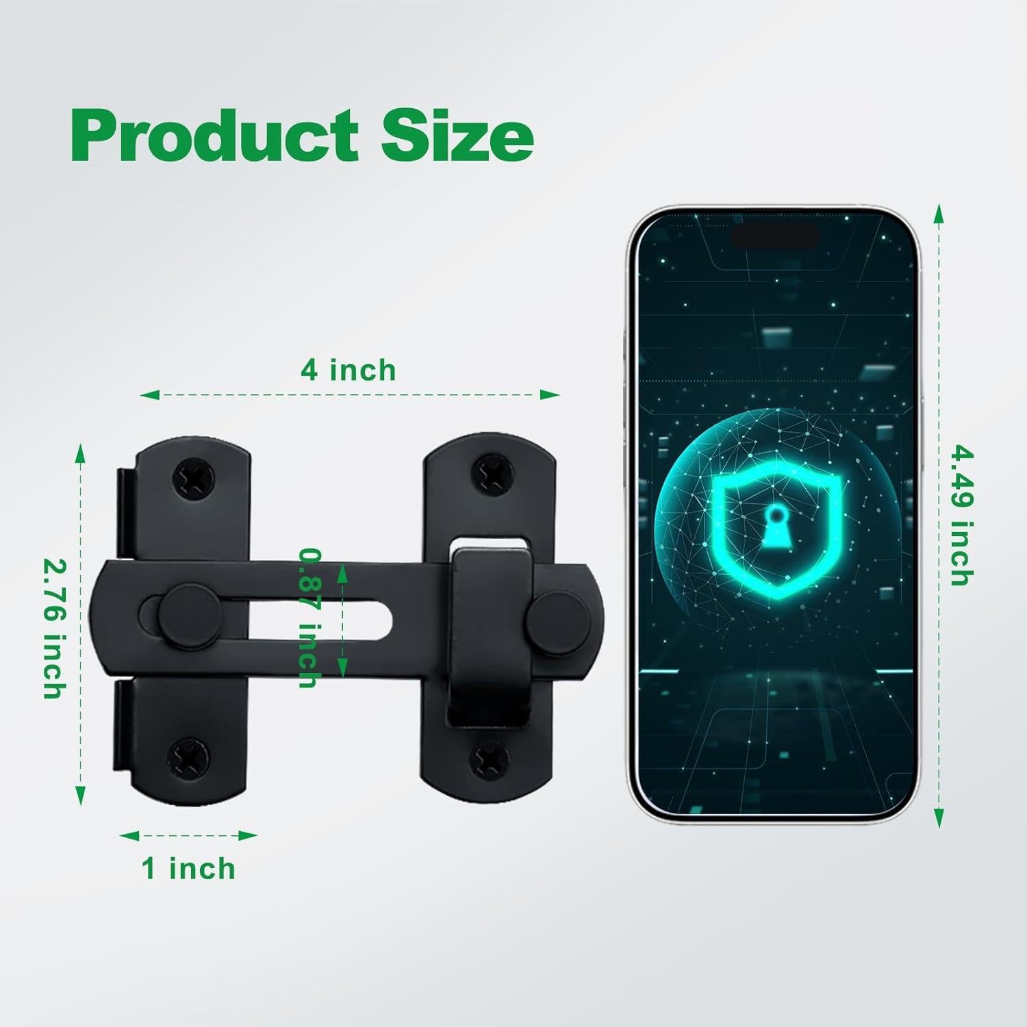 Cerraduras de Puerta Deslizante Adanluxe 10.16x7.01cm 2 Paquetes