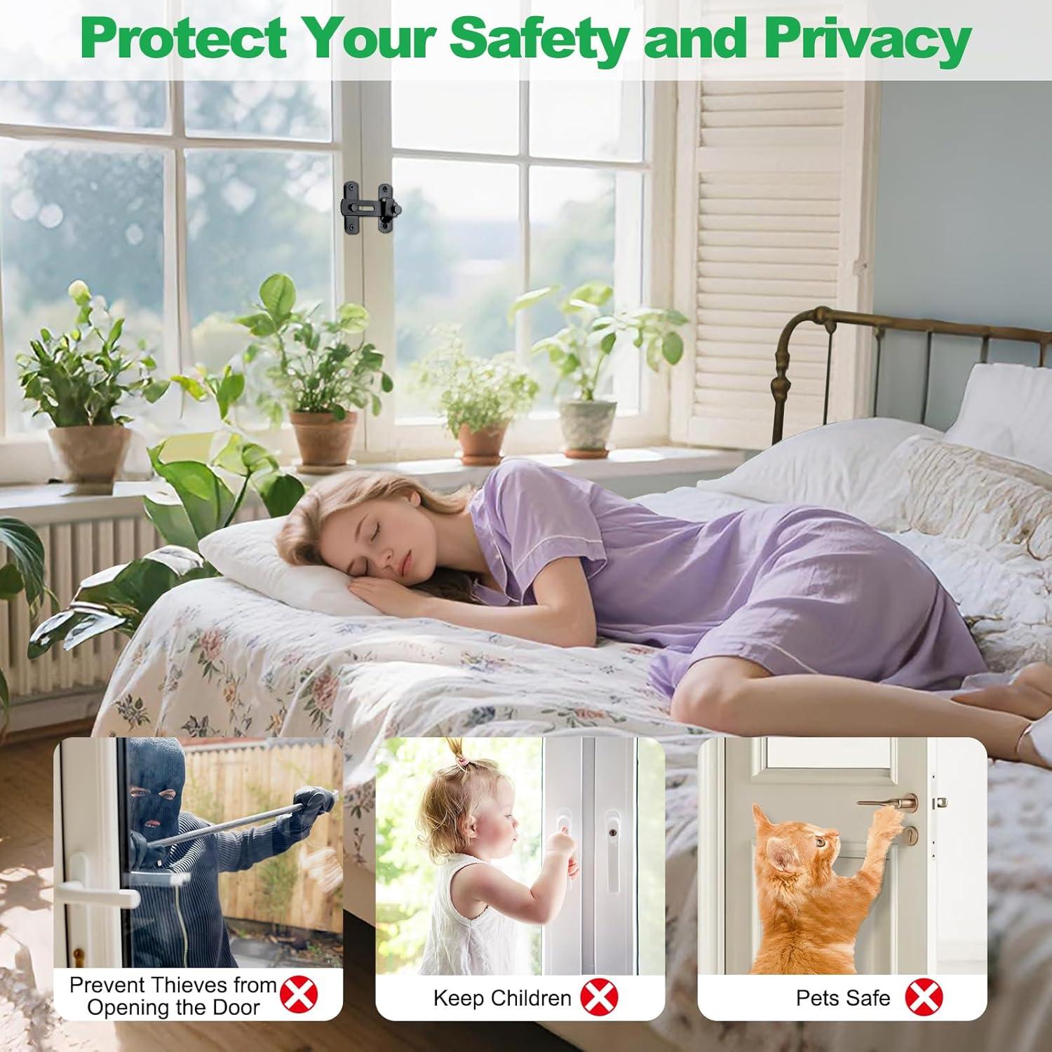 Cerraduras de Puerta Deslizante Adanluxe 10.16x7.01cm 2 Paquetes