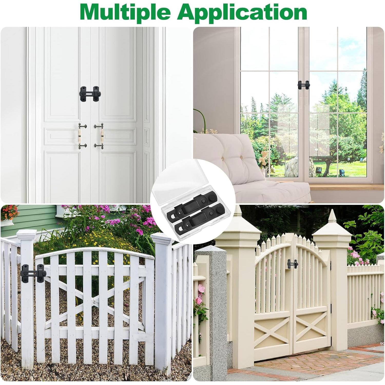 Cerraduras de Puerta Deslizante Adanluxe 10.16x7.01cm 2 Paquetes