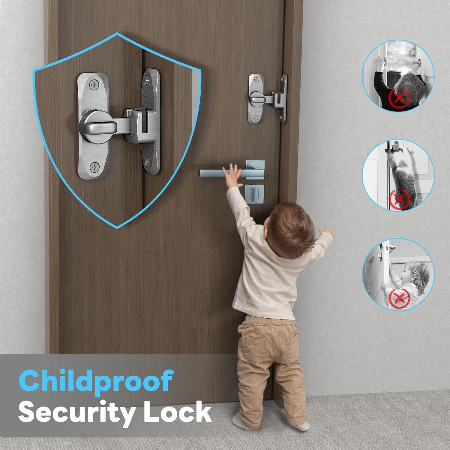 Cerradura de Puerta Deslizante Mixizigoz 90/180 Grados Plata