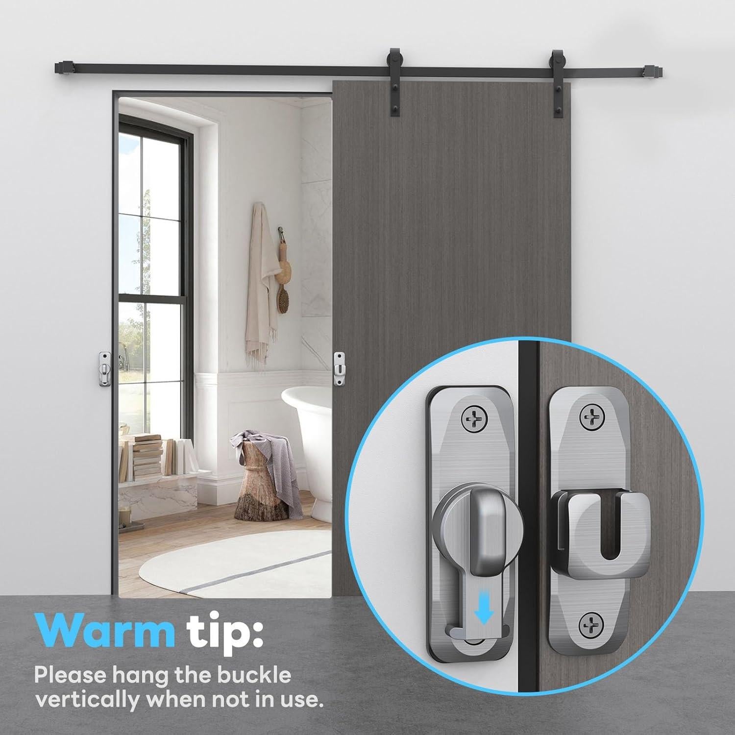 Cerradura de Puerta Deslizante Mixizigoz 90/180 Grados Plata