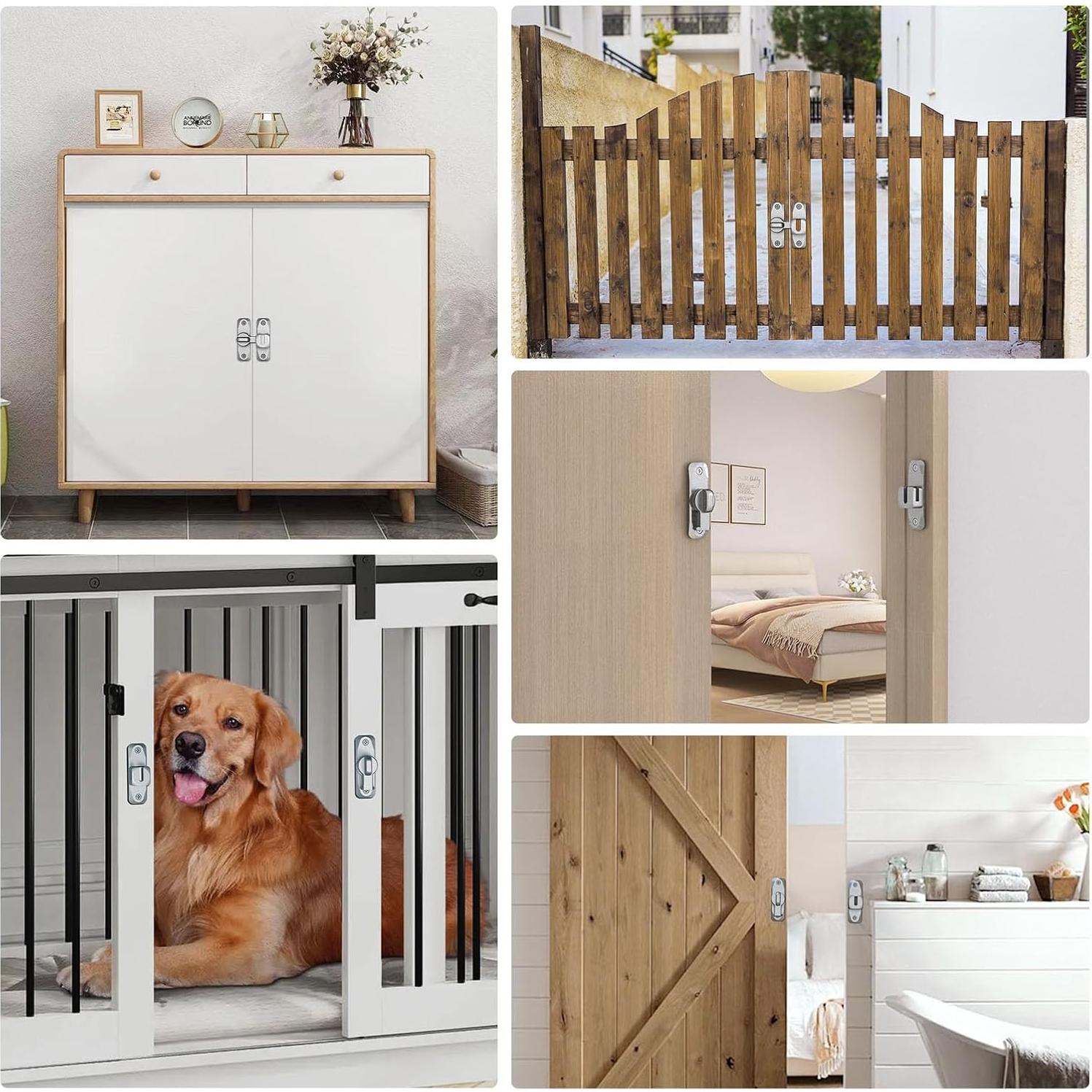 Cerradura de Puerta Deslizante Mixizigoz 90/180 Grados Plata