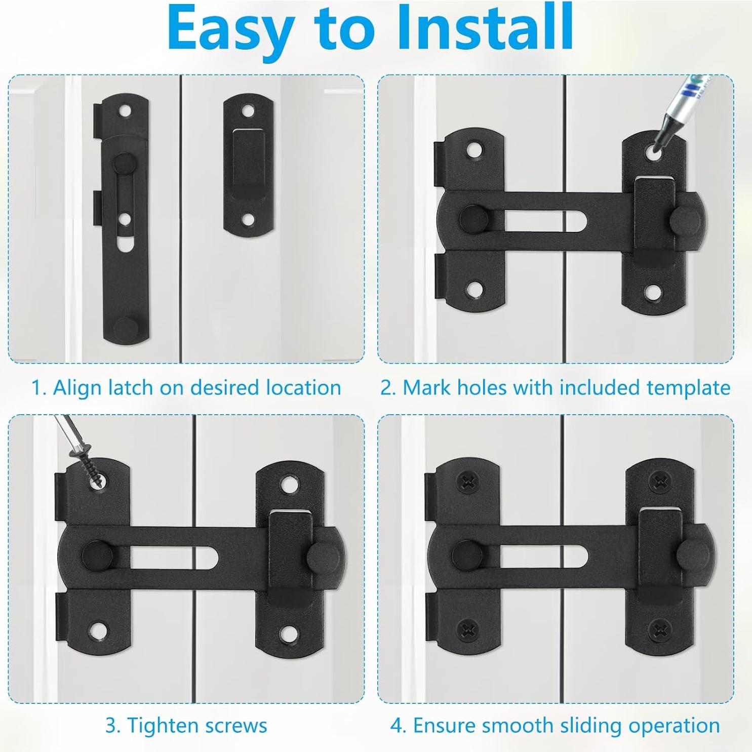 Paquete de 2 Cerraduras de Puerta de Granero GuoluvSoo 10cm