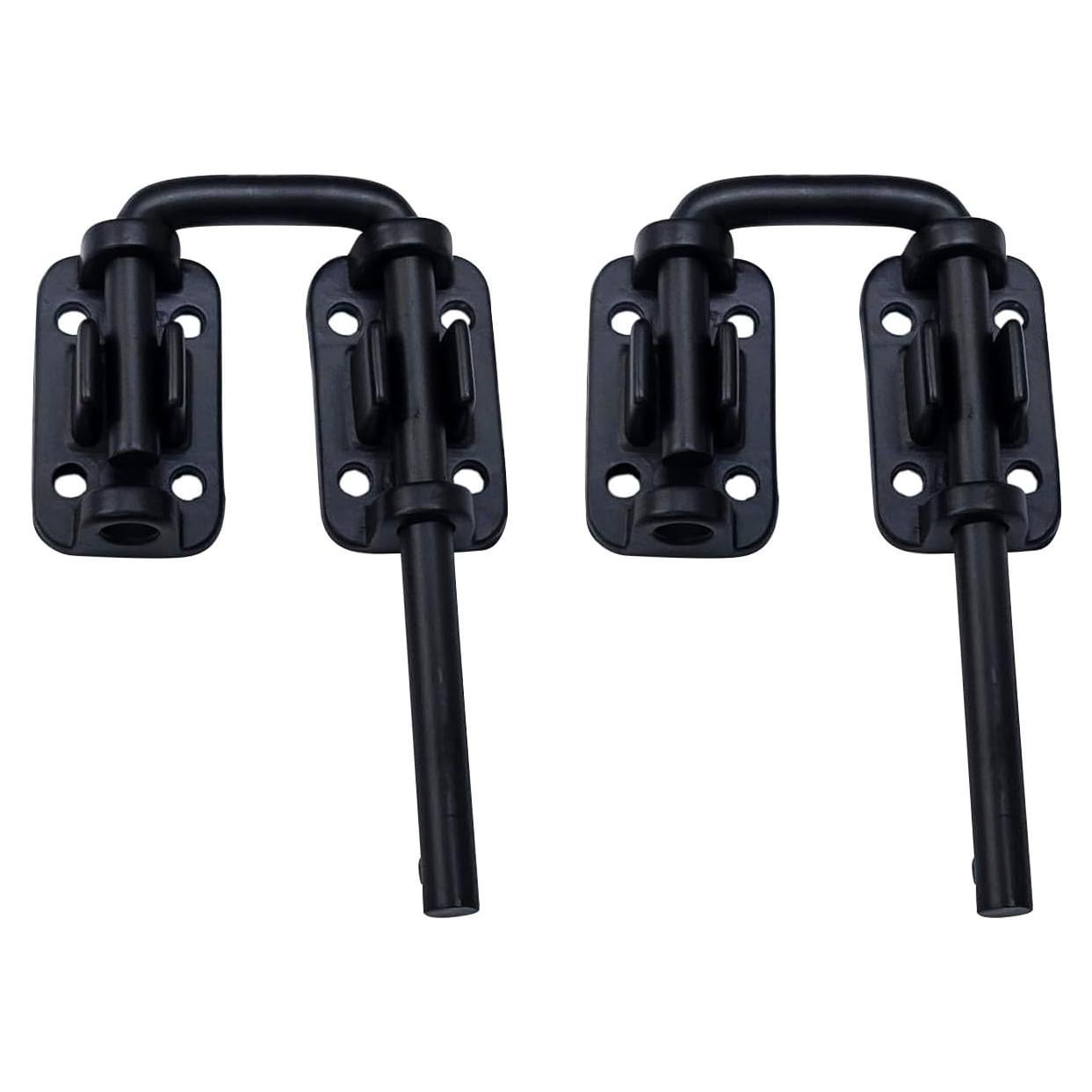 Cerradura de Bucle para Puerta Corrediza QCAA 3.18 cm Negra - 2 Paquetes