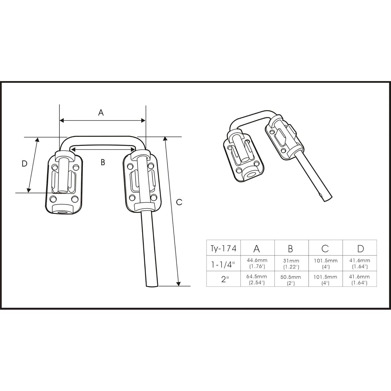Cerradura de Bucle para Puerta Corrediza QCAA 3.18 cm Negra - 2 Paquetes