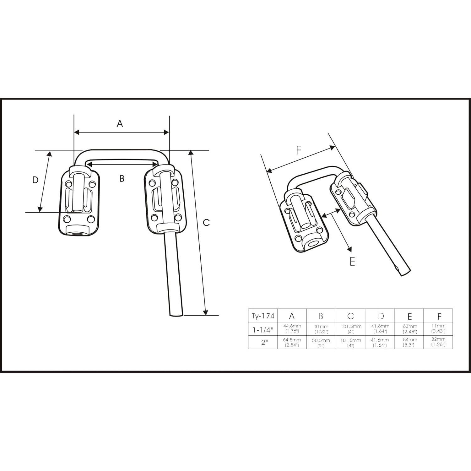 Cerradura de Bucle para Puerta Corrediza QCAA 3.18 cm Negra - 2 Paquetes