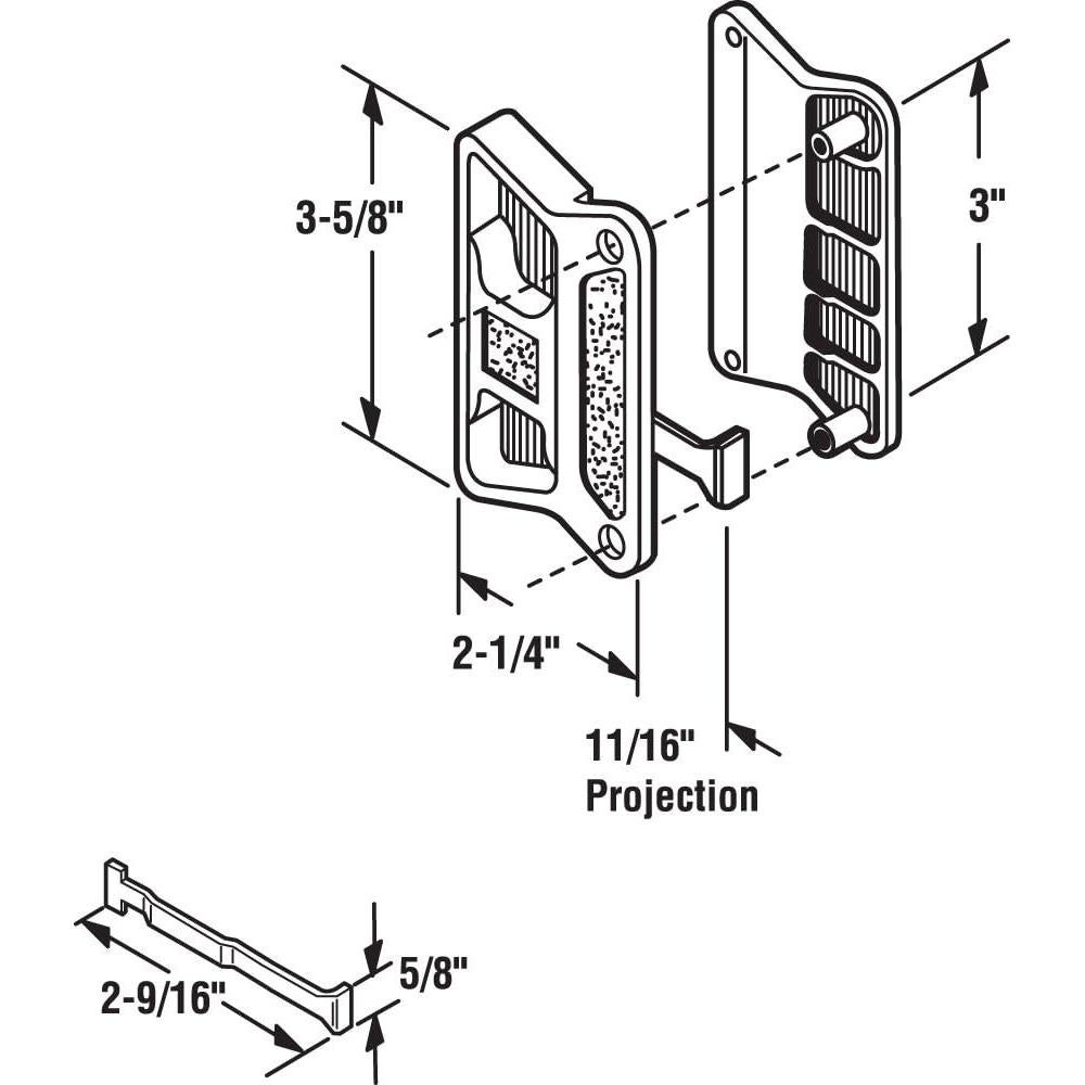 Tirador y Pestillo de Puerta de Pantalla Deslizante Prime-Line A 168 Negro