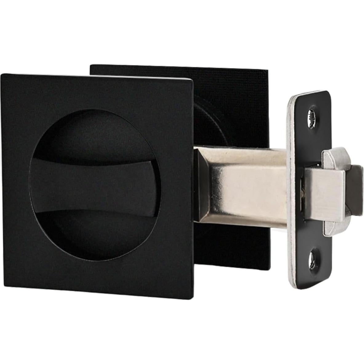 Cerradura de puerta corredera Aesytava negra mate 6.03 cm