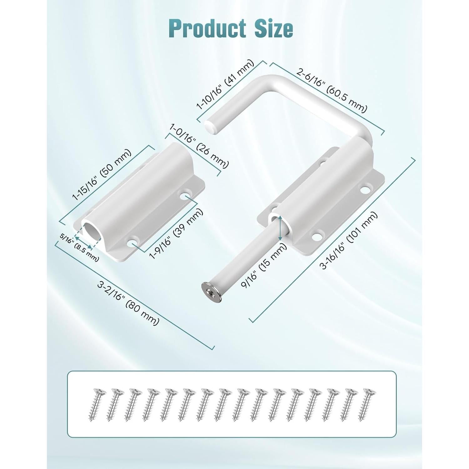 Pestillo de Cerradura de Puerta Corredera MeBantoo Blanco 130g