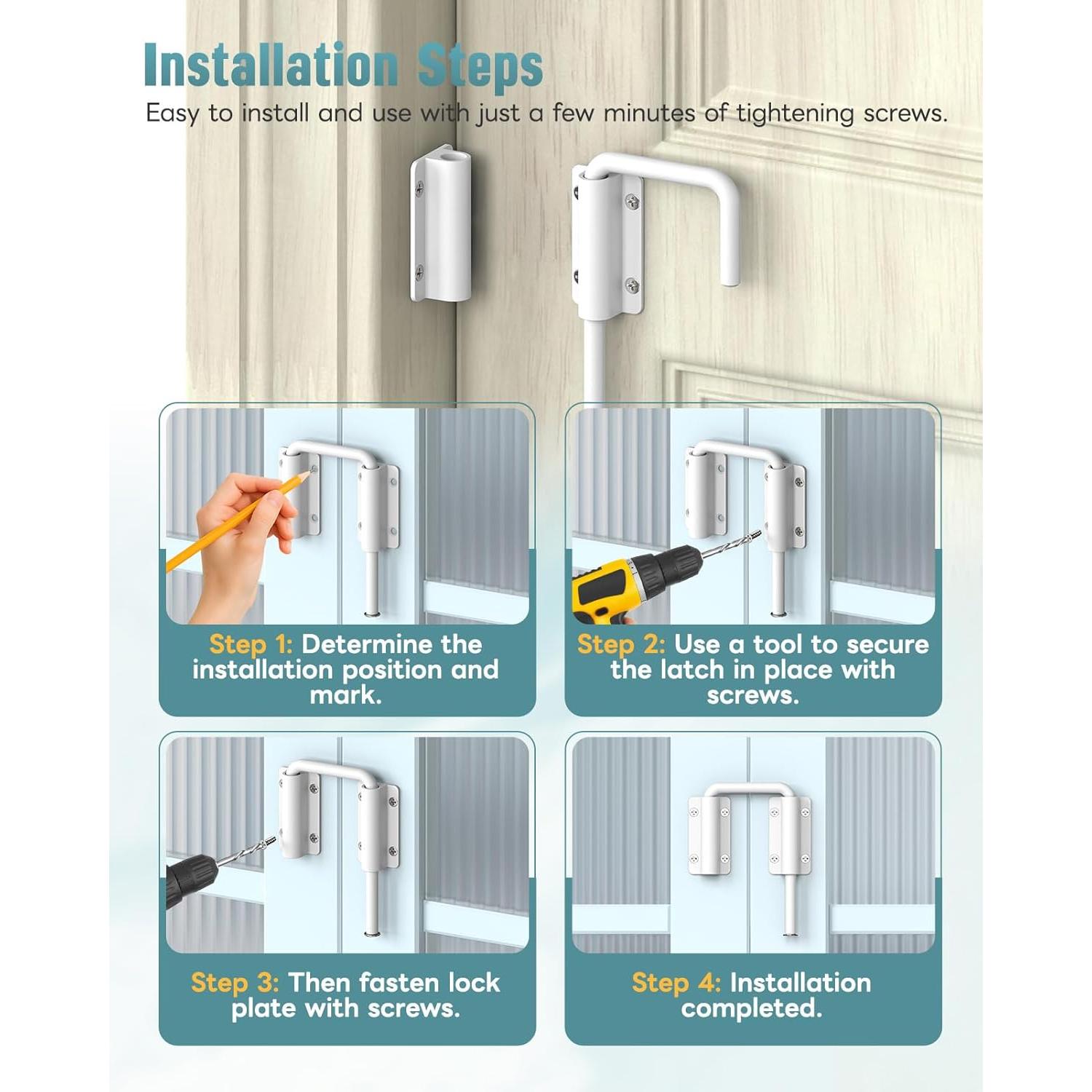 Pestillo de Cerradura de Puerta Corredera MeBantoo Blanco 130g