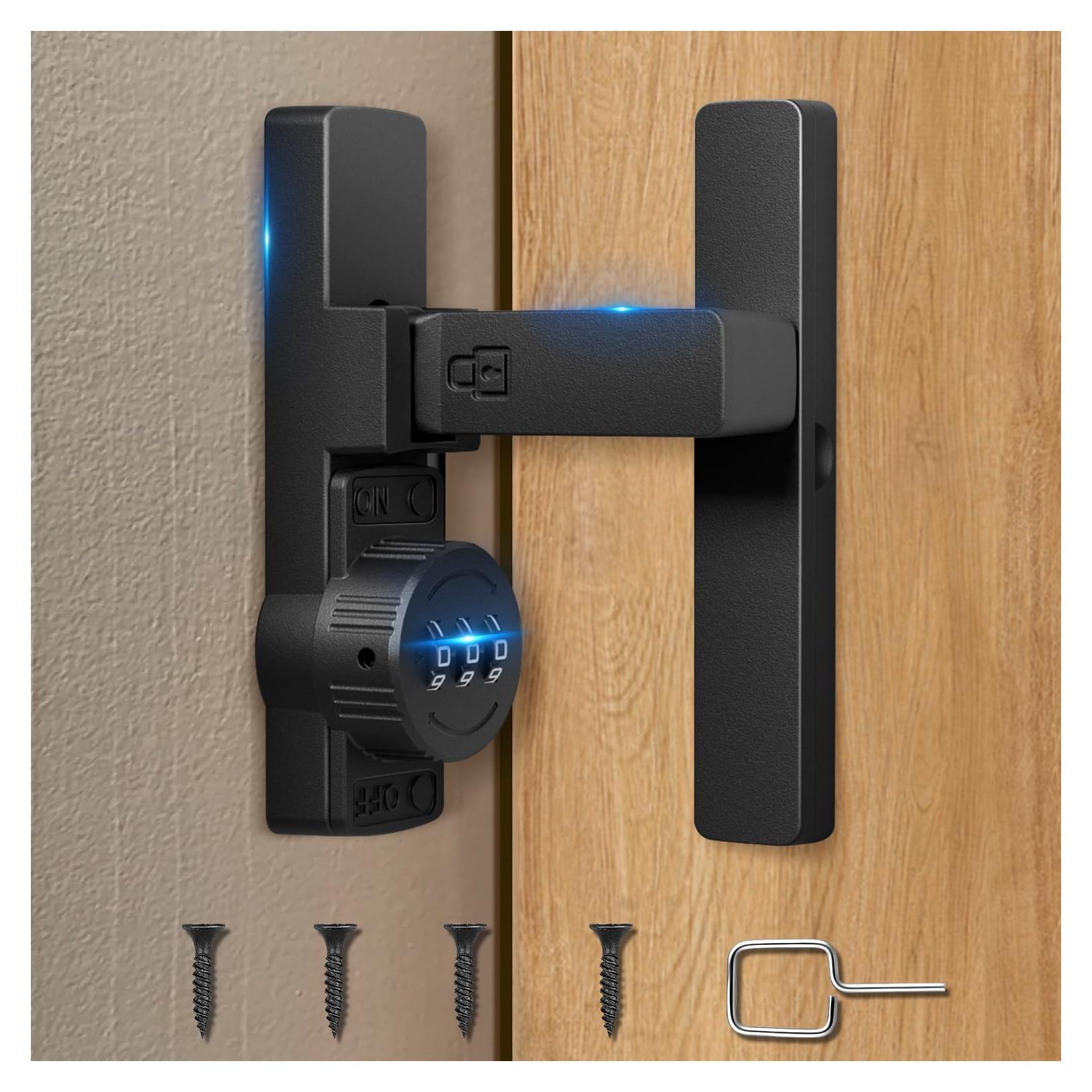 Cerradura de puerta de granero Easy MSR 90° negra con combinación