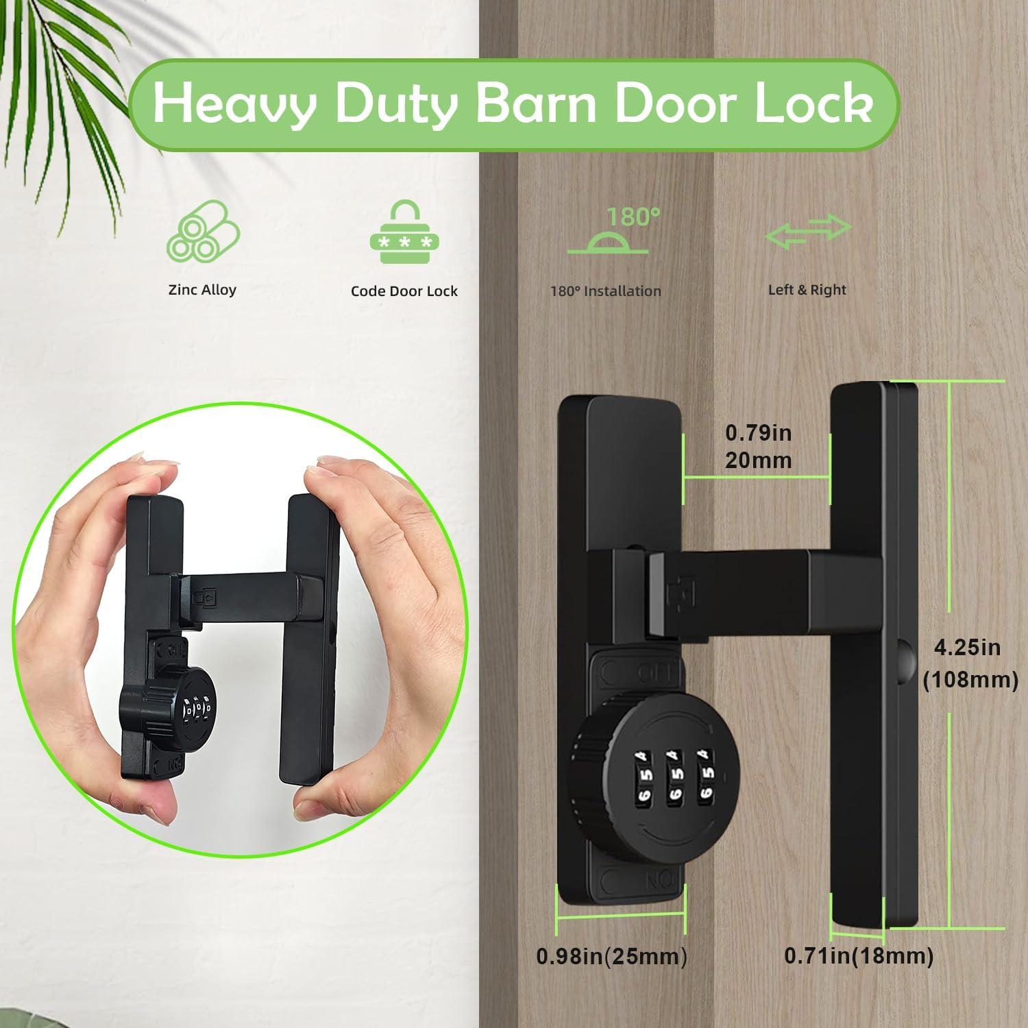 Cerradura de puerta de granero Easy MSR 90° negra con combinación