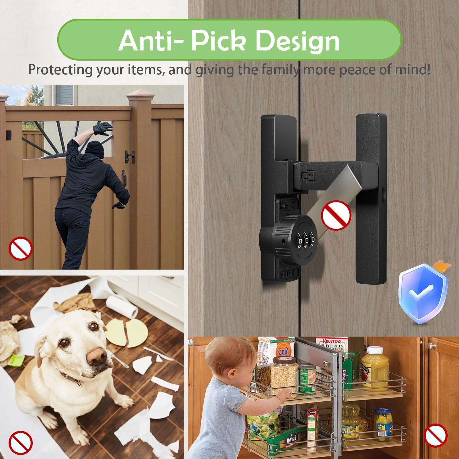 Cerradura de puerta de granero Easy MSR 90° negra con combinación