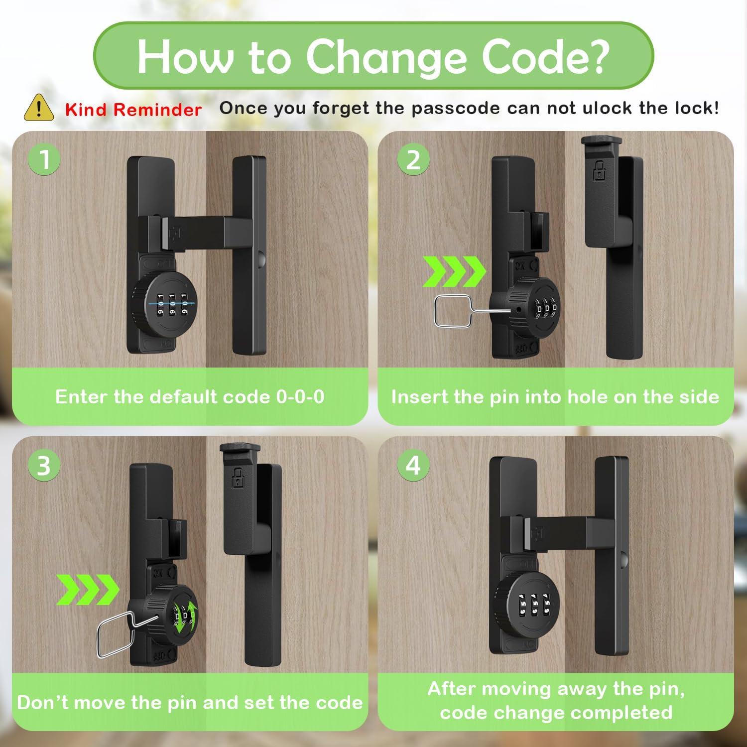 Cerradura de puerta de granero Easy MSR 90° negra con combinación