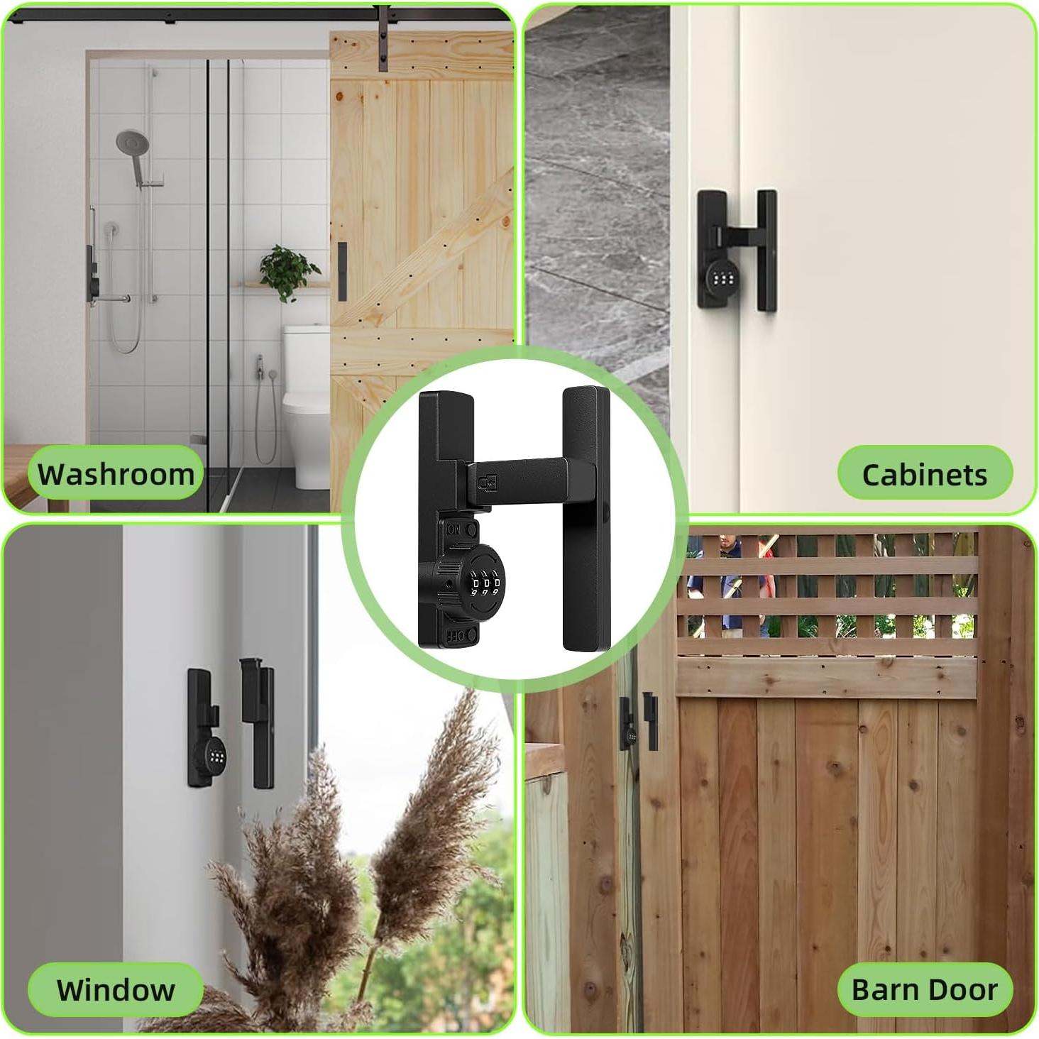 Cerradura de puerta de granero Easy MSR 90° negra con combinación