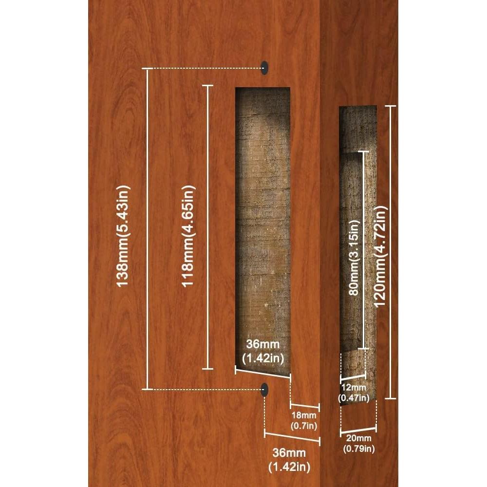 Cerradura de Puerta Corredera LWZH Negra Mate 16 cm