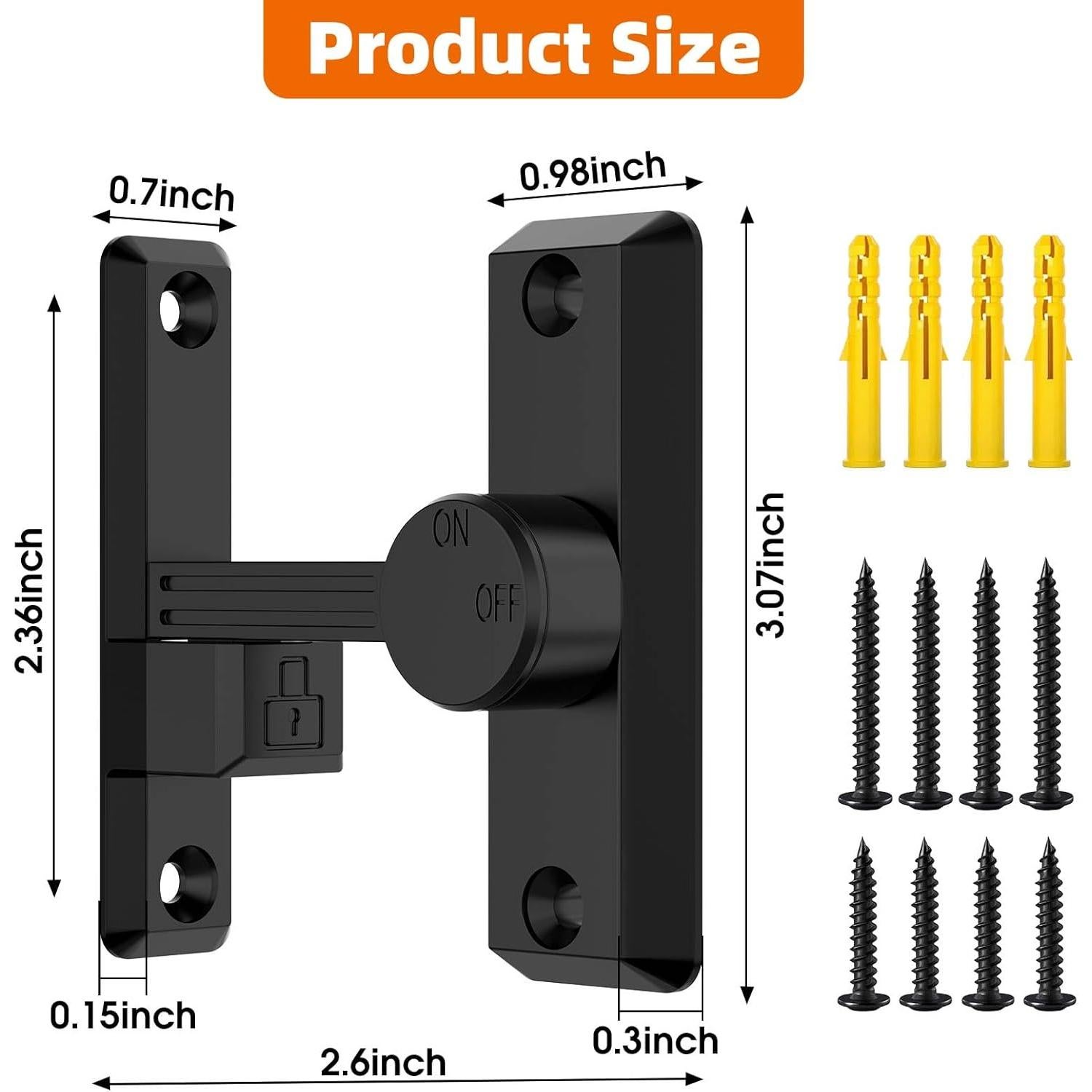Cierre de Puerta de Granja KETEBAIYI 90 Grados Anticorrosión Negro