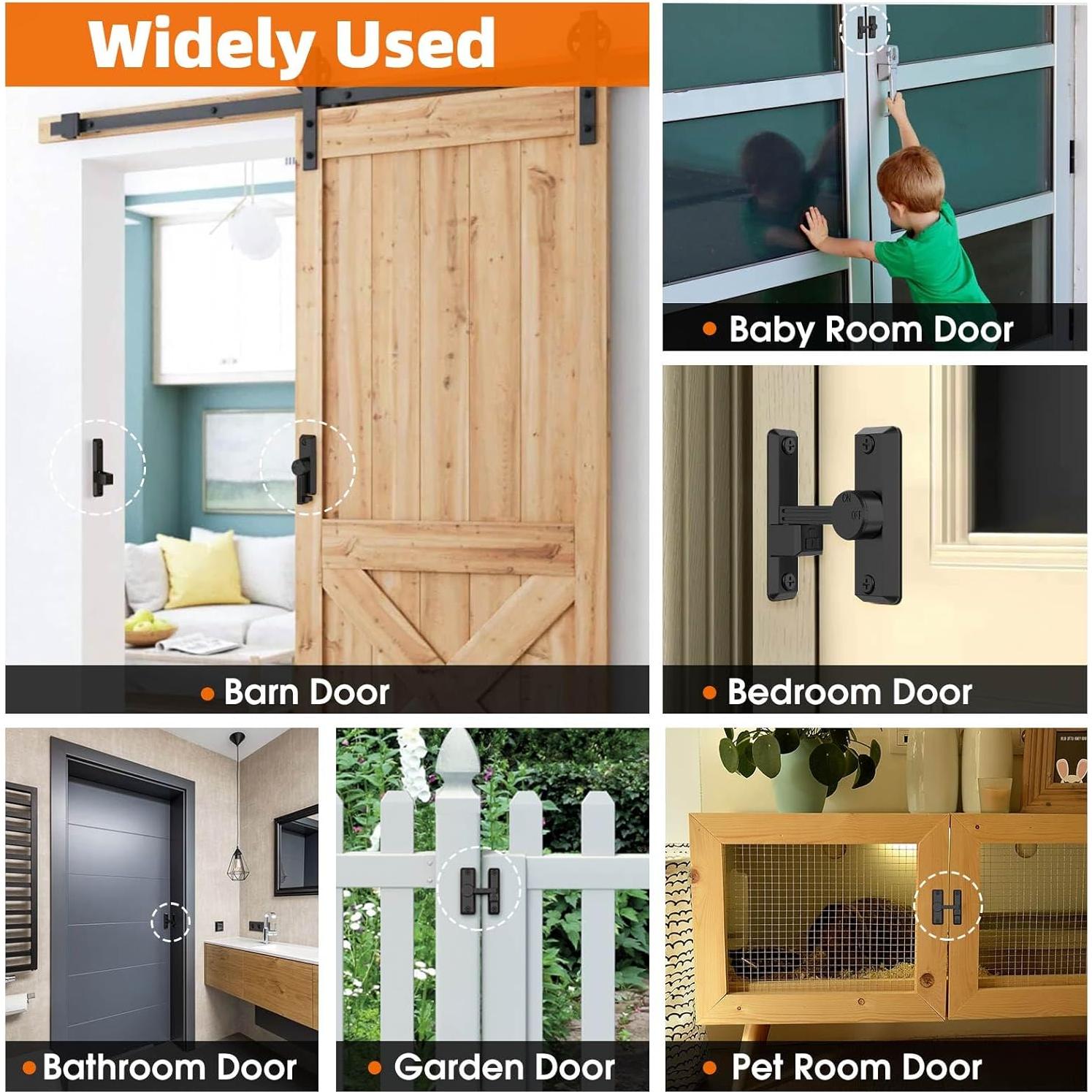 Cierre de Puerta de Granja KETEBAIYI 90 Grados Anticorrosión Negro