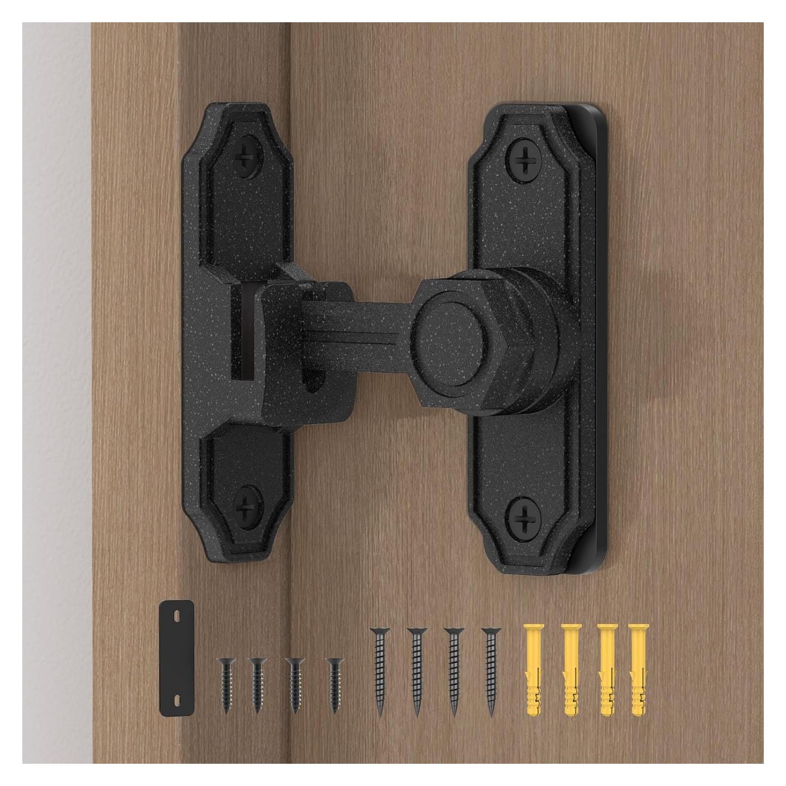 Cerradura de Puerta Deslizante Mixizigoz 90/180 Grados Zinc Negro