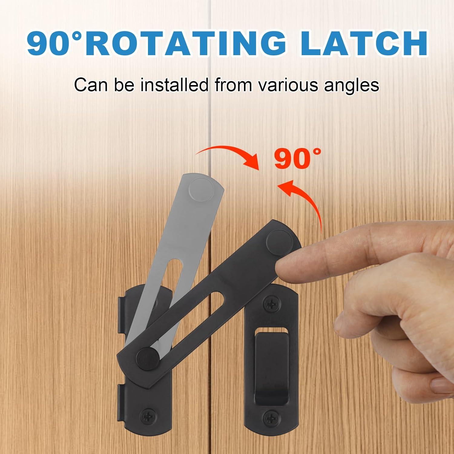 Pestillo de Puerta 4" Acero Inoxidable Negro Mate LiStarUs