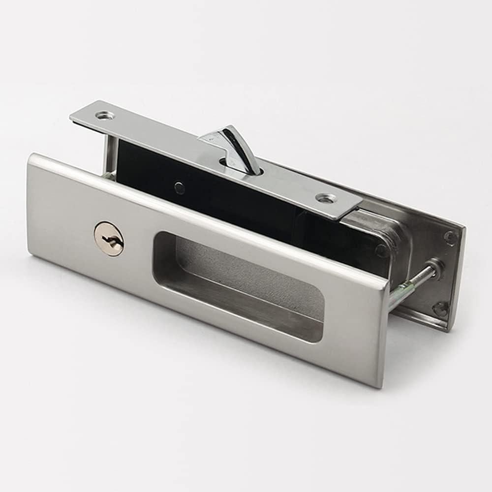 Cerradura de Puerta Corredera Gifsin con Llave Plateada 160mm