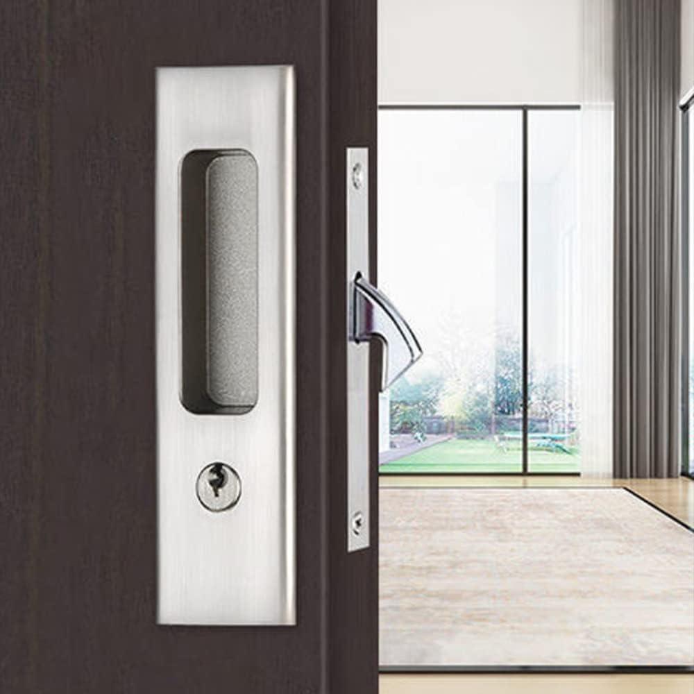 Cerradura de Puerta Corredera Gifsin con Llave Plateada 160mm