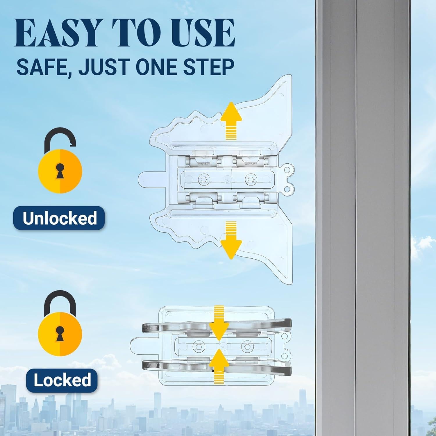 Cerraduras de Seguridad para Puertas Corredizas ROCKFEELTEE - 4 Piezas