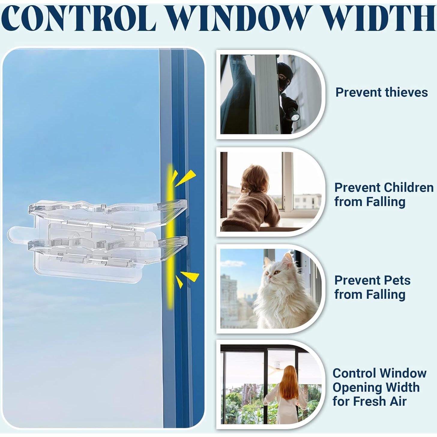 Cerraduras de Seguridad para Puertas Corredizas ROCKFEELTEE - 4 Piezas