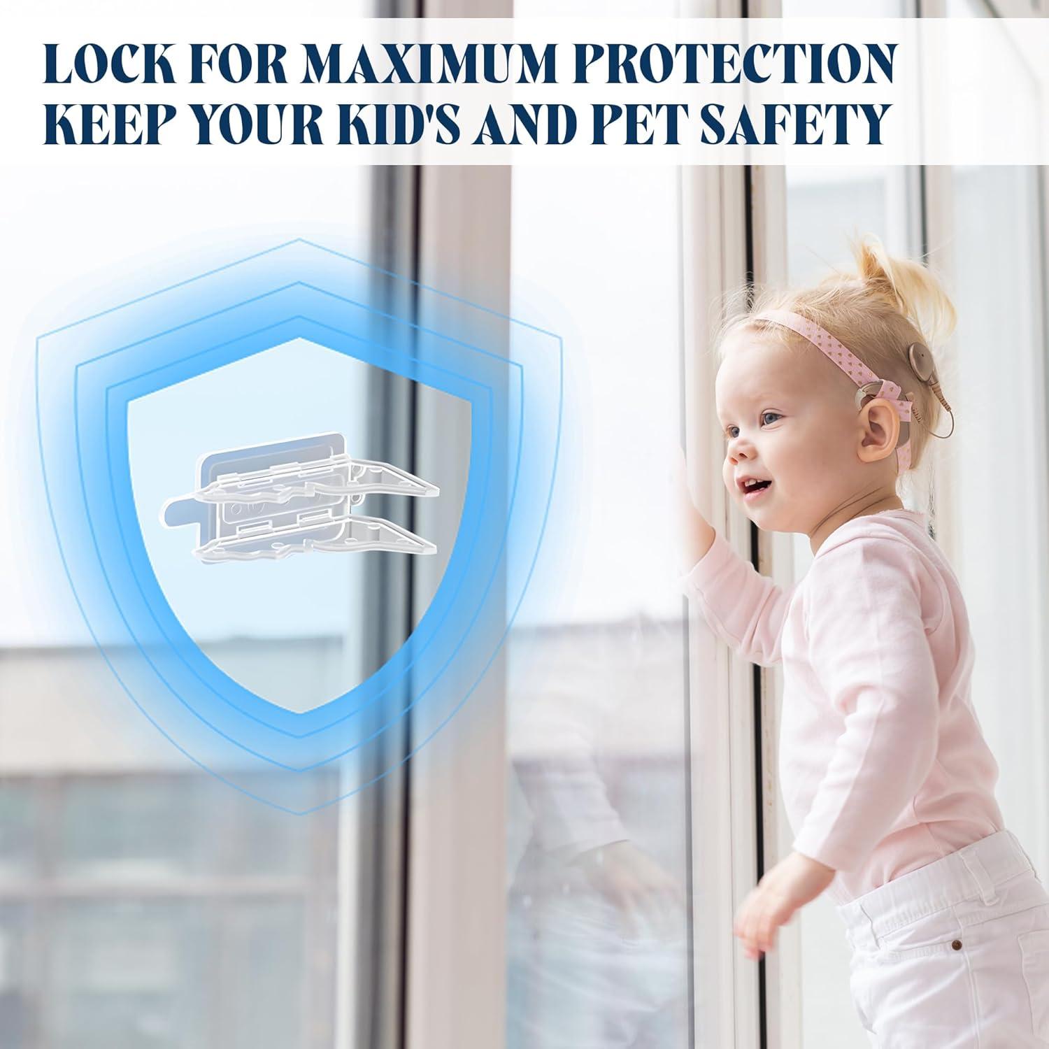 Cerraduras de Seguridad para Puertas Corredizas ROCKFEELTEE - 4 Piezas