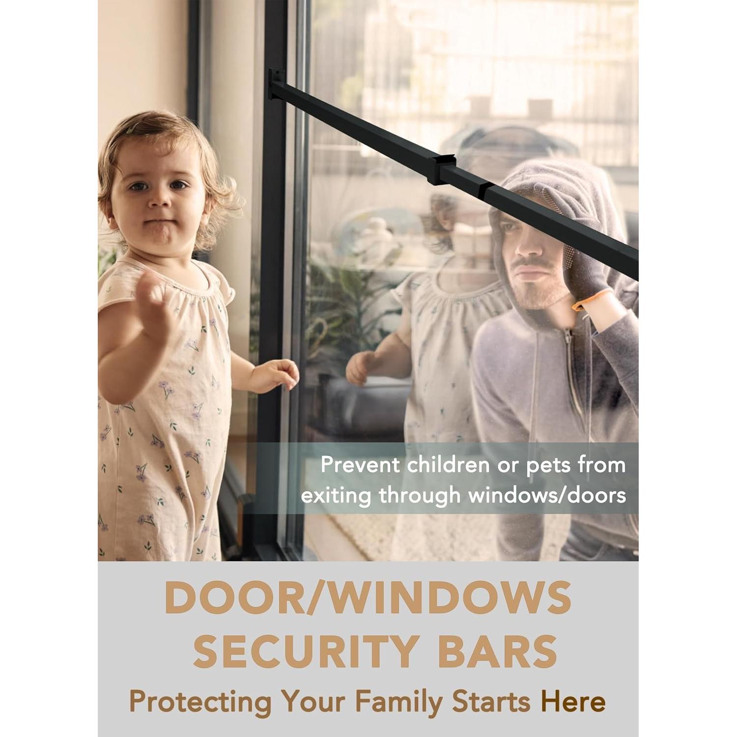 Barra de Seguridad Extensible Greatim GT-DB006 Negro 48-130 cm