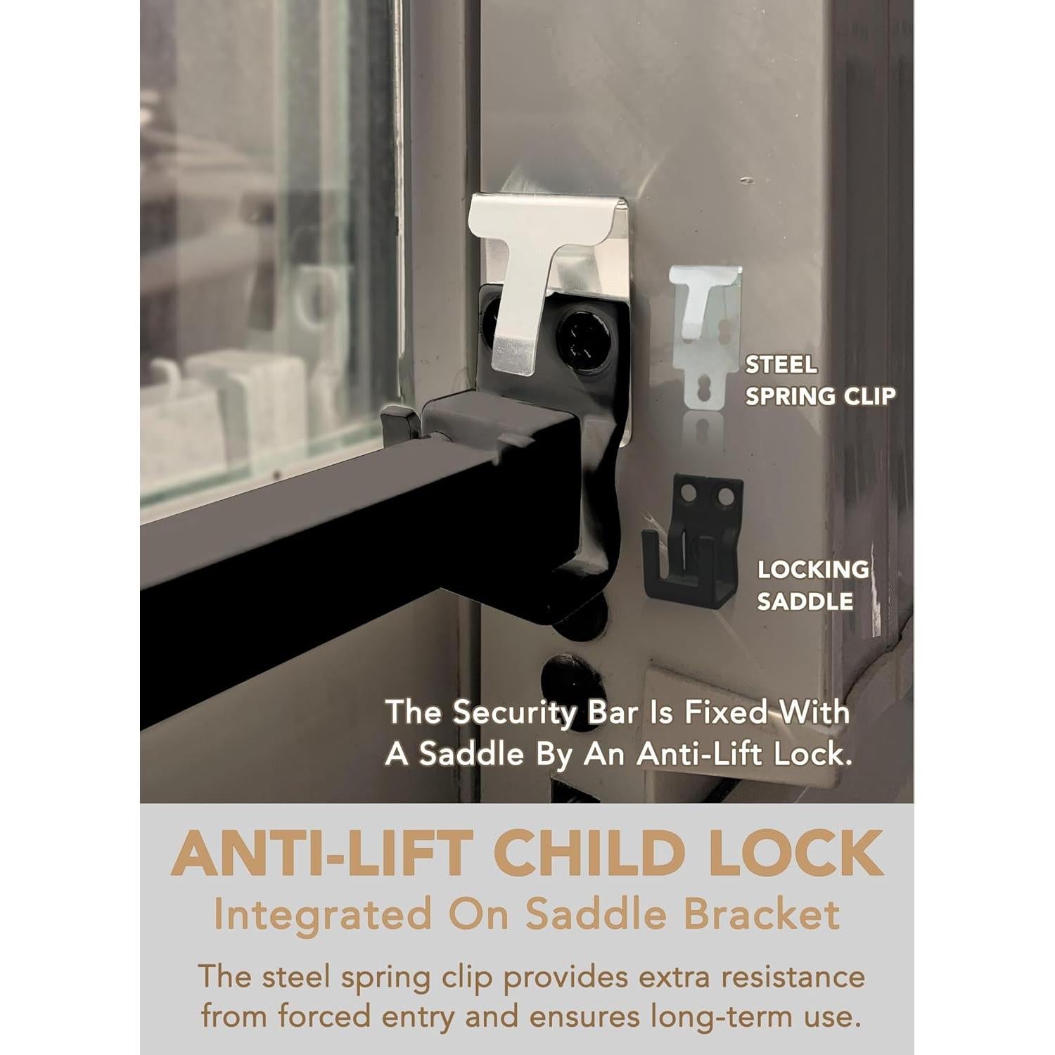 Barra de Seguridad Extensible Greatim GT-DB006 Negro 48-130 cm