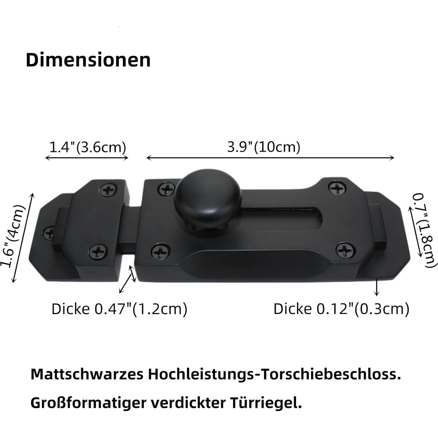 Cerradura de Pestillo Deslizante Bilyglewarwof 13.97cm Negra