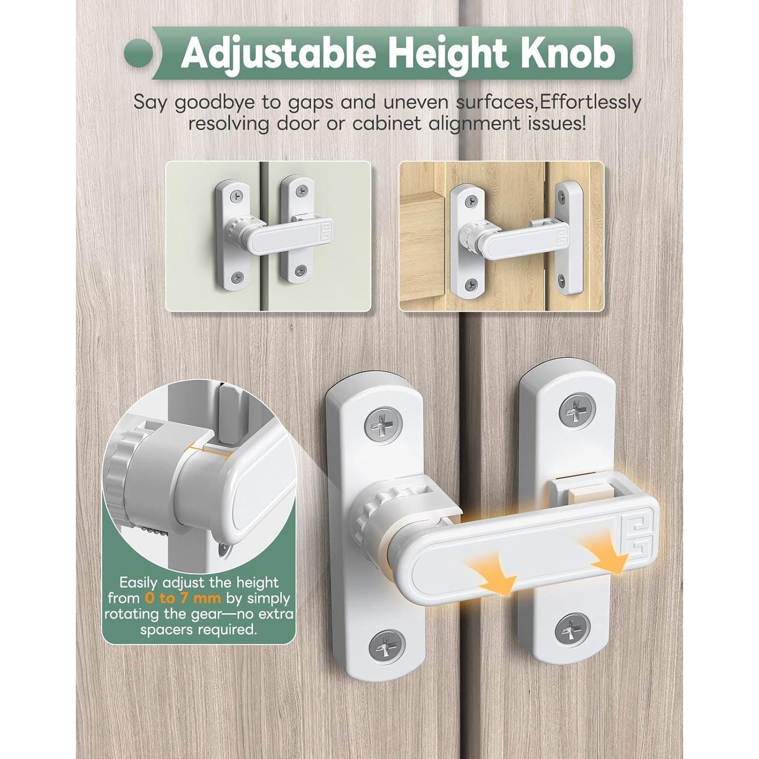 Cerradura de Puerta de Granero Ajustable MeBantoo Blanca