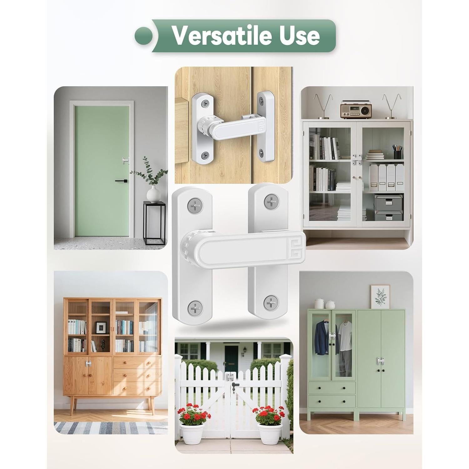 Cerradura de Puerta de Granero Ajustable MeBantoo Blanca