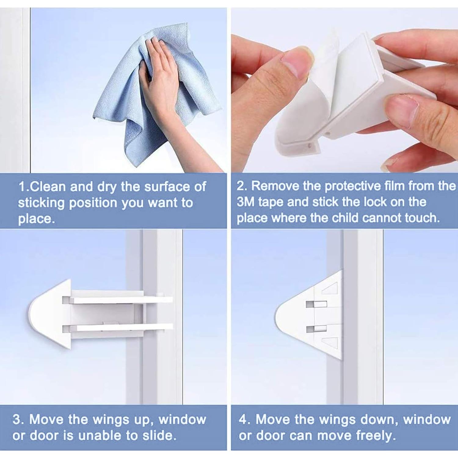 6 Cerraduras de Puertas Deslizantes Viaky para Seguridad Infantil