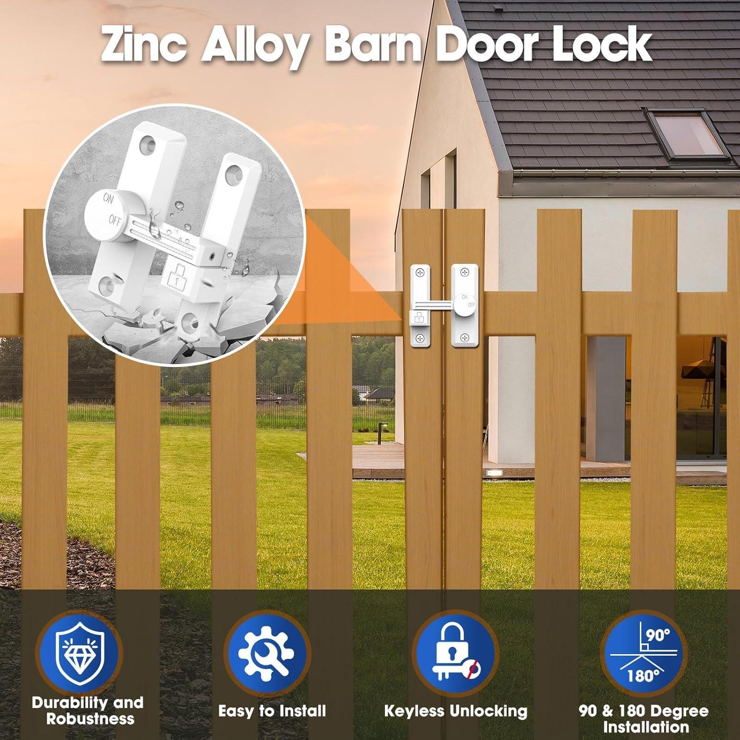 Cerradura Deslizante de Granero YogePote Blanca 15.2x7.6cm