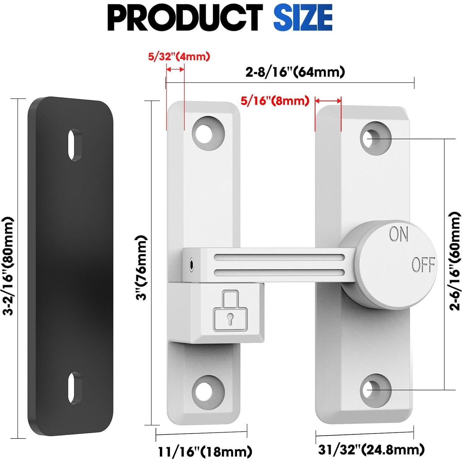 Cerradura Deslizante de Granero YogePote Blanca 15.2x7.6cm
