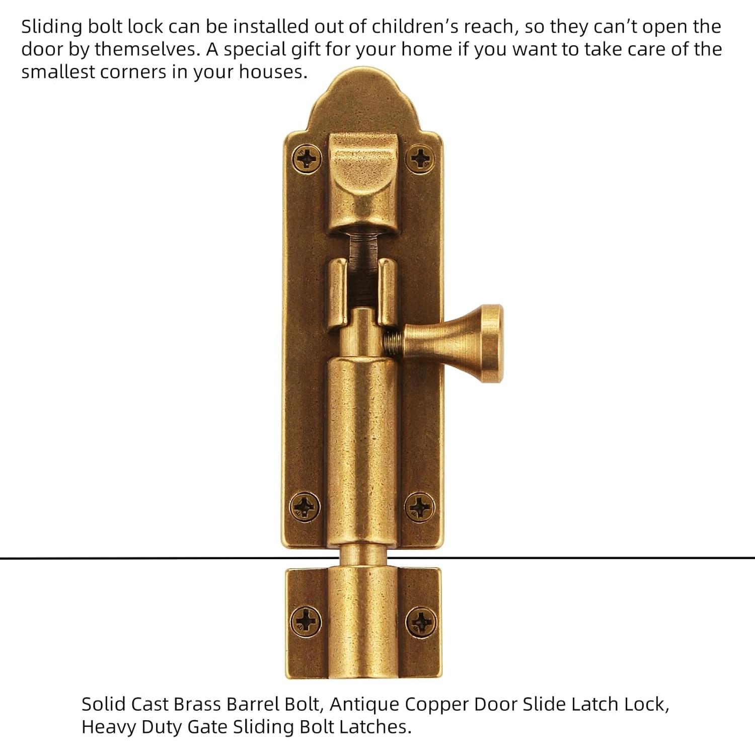 Cerrojo Deslizante de Latón Antiguo Runningfish 13.5x10.9cm