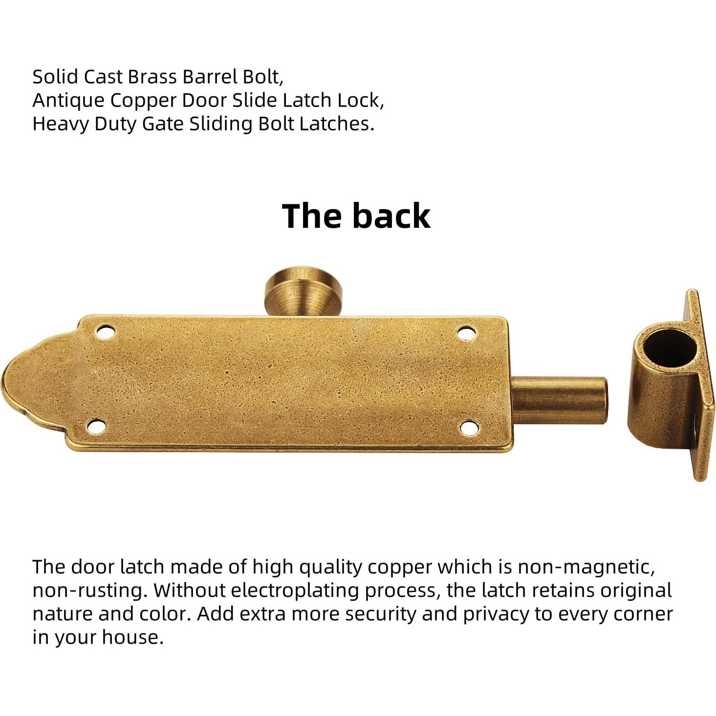 Cerrojo Deslizante de Latón Antiguo Runningfish 13.5x10.9cm