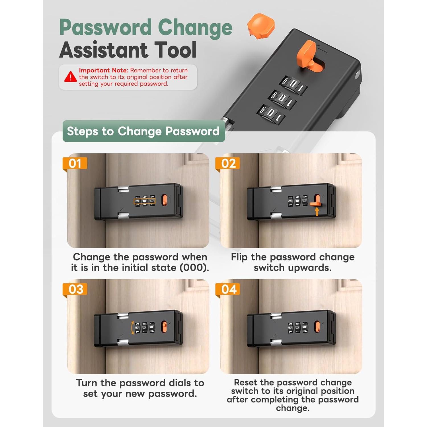 Cerradura de Combinación MeBantoo FY-Code 006 Sin Llave Negra