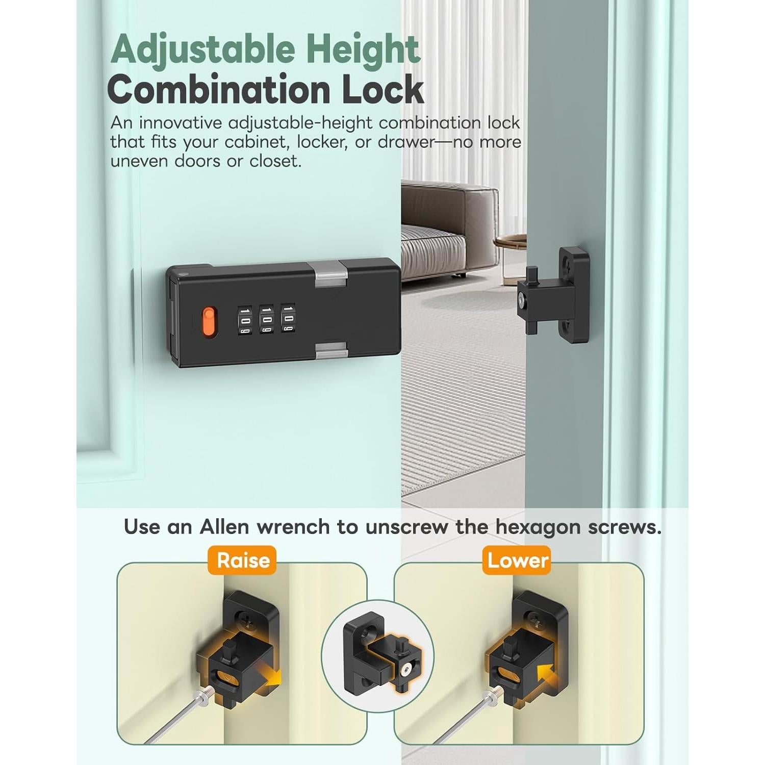 Cerradura de Combinación MeBantoo FY-Code 006 Sin Llave Negra